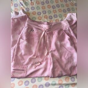 Figs breast cancer tie dye zamora high waist joggers